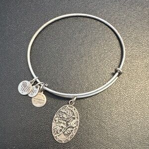 Alex and Ani Silver Oval Charm Mom Bangle Bracelet